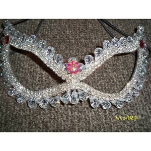Silver rhinestone party prom mask bridal masquerade costume ball  Halloween mask